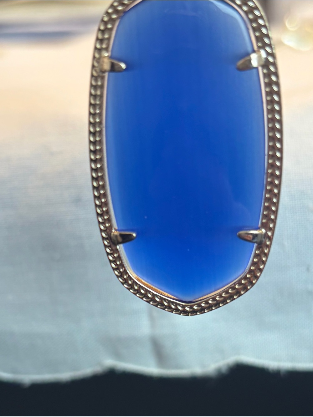 Kendra Scott Danielle Blue Stone Gold-Trim Drop Earrings - Picture 3 of 6